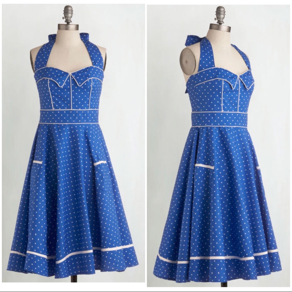 Blueberry polka dot dress